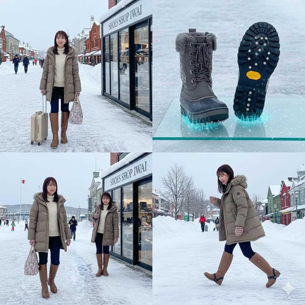 北海道の冬もおしゃれに！滑らない靴の選び方とレディースコーデ